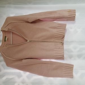 J.Crew zip front cotton cardigan. Small. Pink